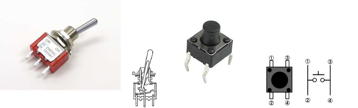 トグルスイッチとタクトスイッチ